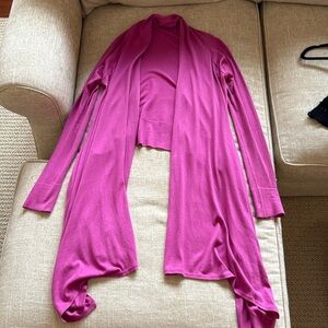 BCBG fusha wrap sweater.